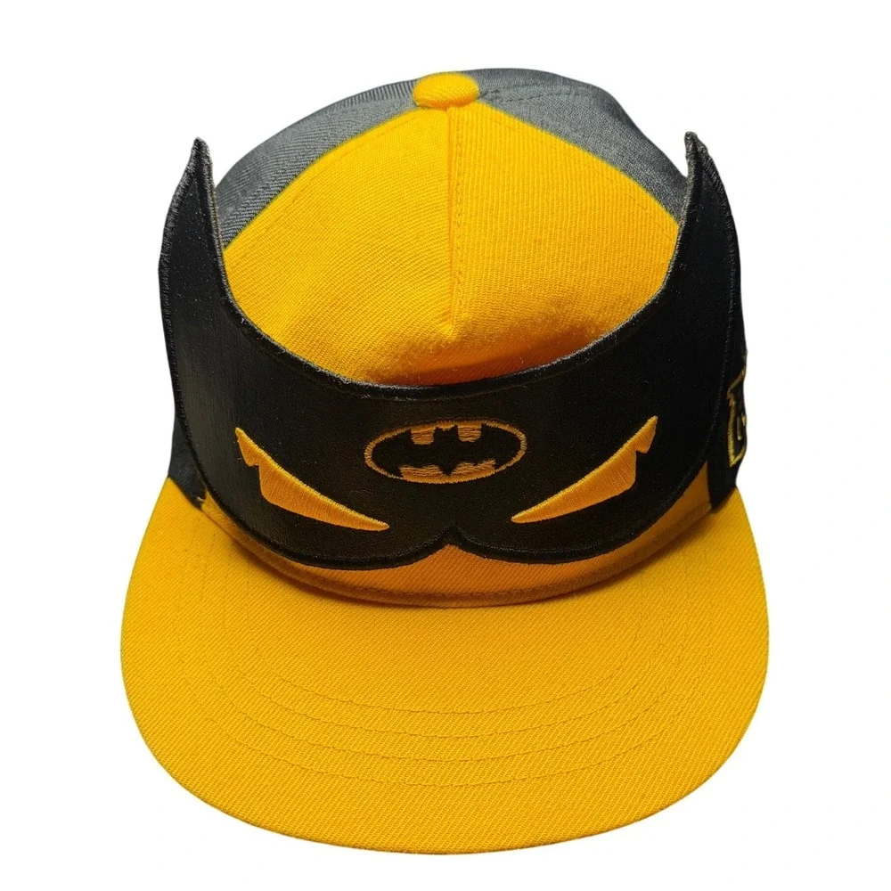 DC Comics Batman Kids Snapback Hat Yellow Black Mask Ears Cap BAT-018 52cm